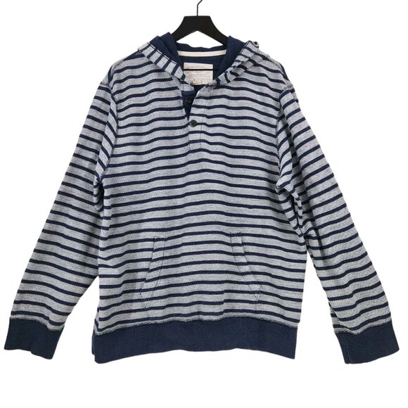 American Eagle Outfitters AEO Vintage Mens Pull Over Hooded Size XXL 2XL Striped - Picture 1 of 14